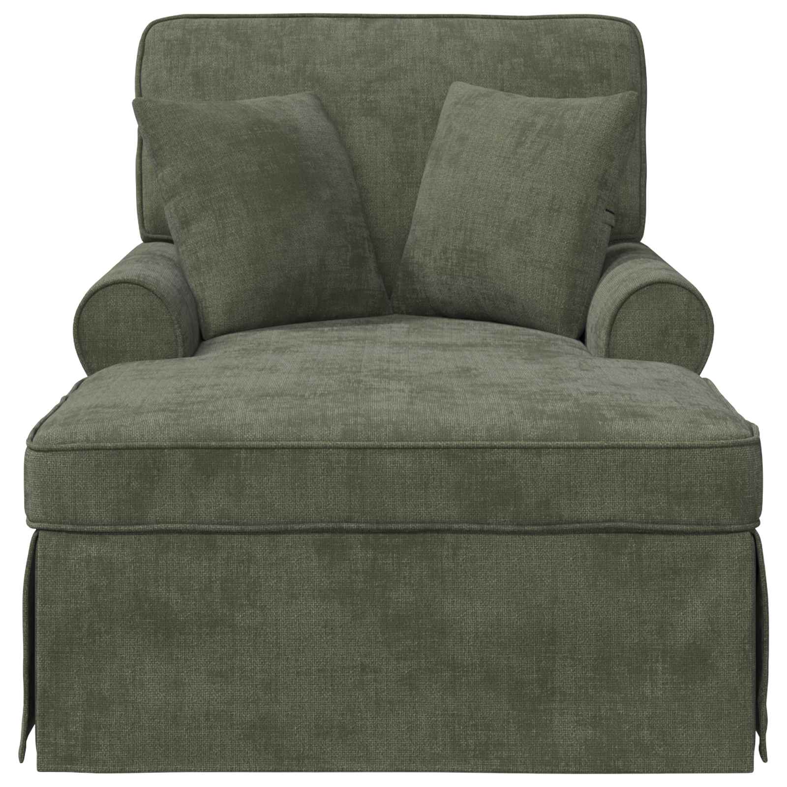 Chaise Lounge mit Rock mit Kissen Grün 157 x 91 x 91 cm ARES