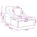 Chaise Lounge mit Rock mit Kissen Grün 157 x 91 x 91 cm ARES