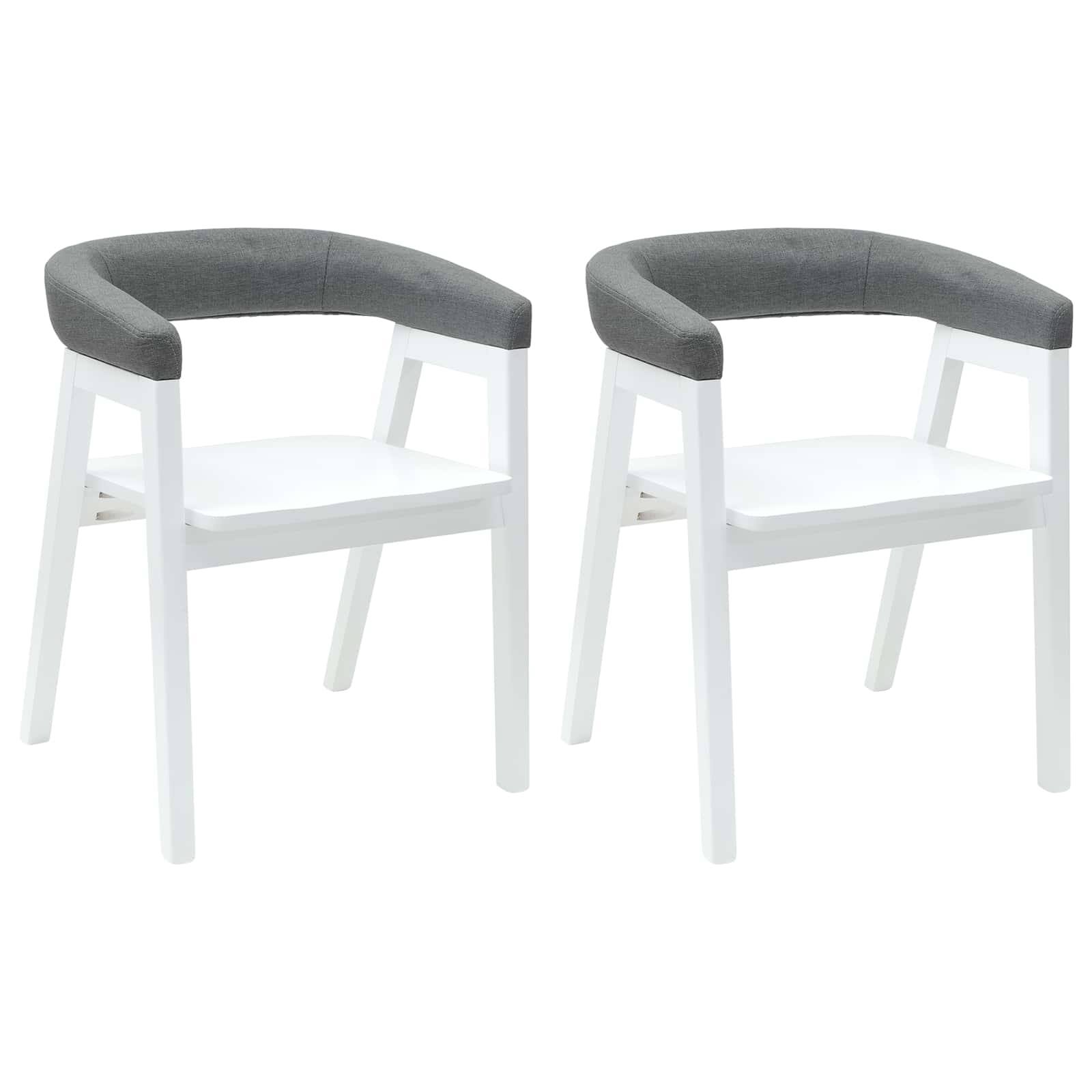 Esszimmerstühle 2 pcs Weiß 54 x 57 x 73 cm Massives Gummiholz