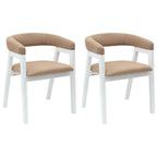 Esszimmerstühle 2 pcs Weiß 54 x 57 x 73 cm Massives Gummiholz