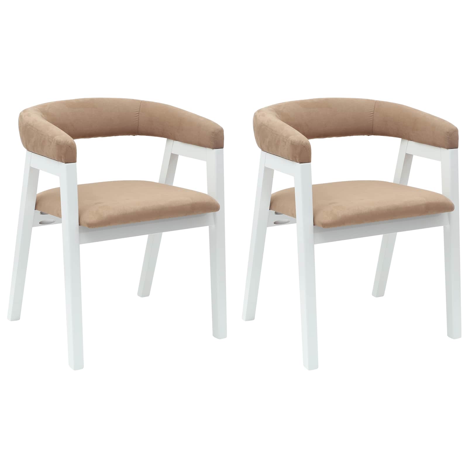 Esszimmerstühle 2 pcs Weiß 54 x 57 x 73 cm Massives Gummiholz