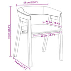 Esszimmerstühle 2 pcs Weiß 54 x 57 x 73 cm Massives Gummiholz