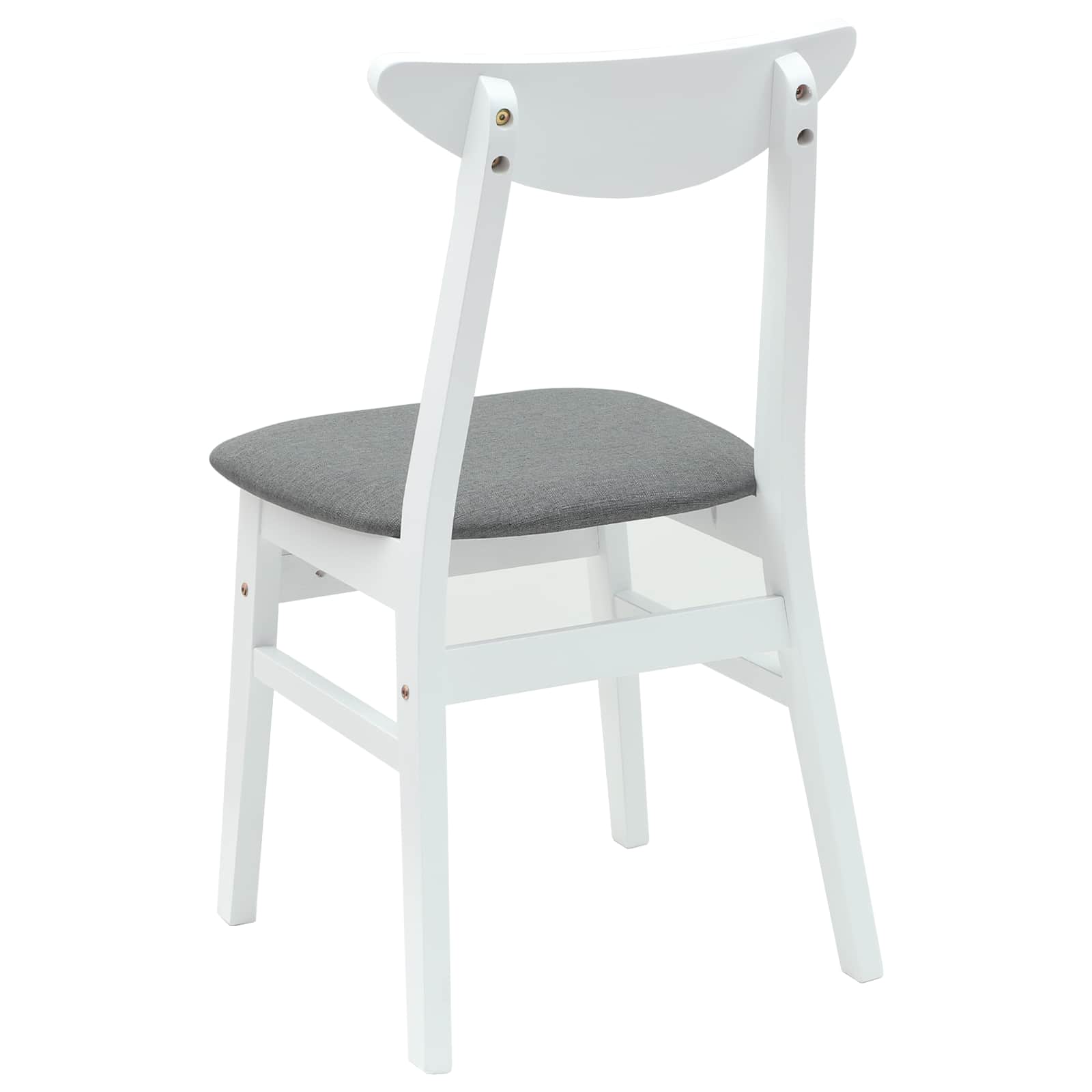 Esszimmerstühle 2 pcs Weiß 42 x 47.5 x 81 cm Massives Gummiholz
