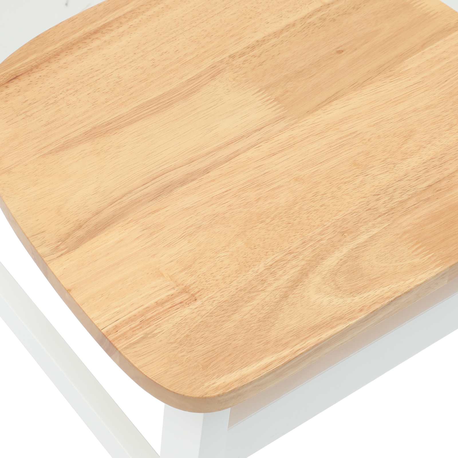 Esszimmerstühle 2 pcs Weiß 42 x 47.5 x 81 cm Massives Gummiholz