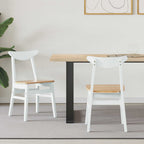 Esszimmerstühle 2 pcs Weiß 42 x 47.5 x 81 cm Massives Gummiholz