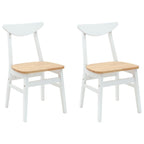 Esszimmerstühle 2 pcs Weiß 42 x 47.5 x 81 cm Massives Gummiholz