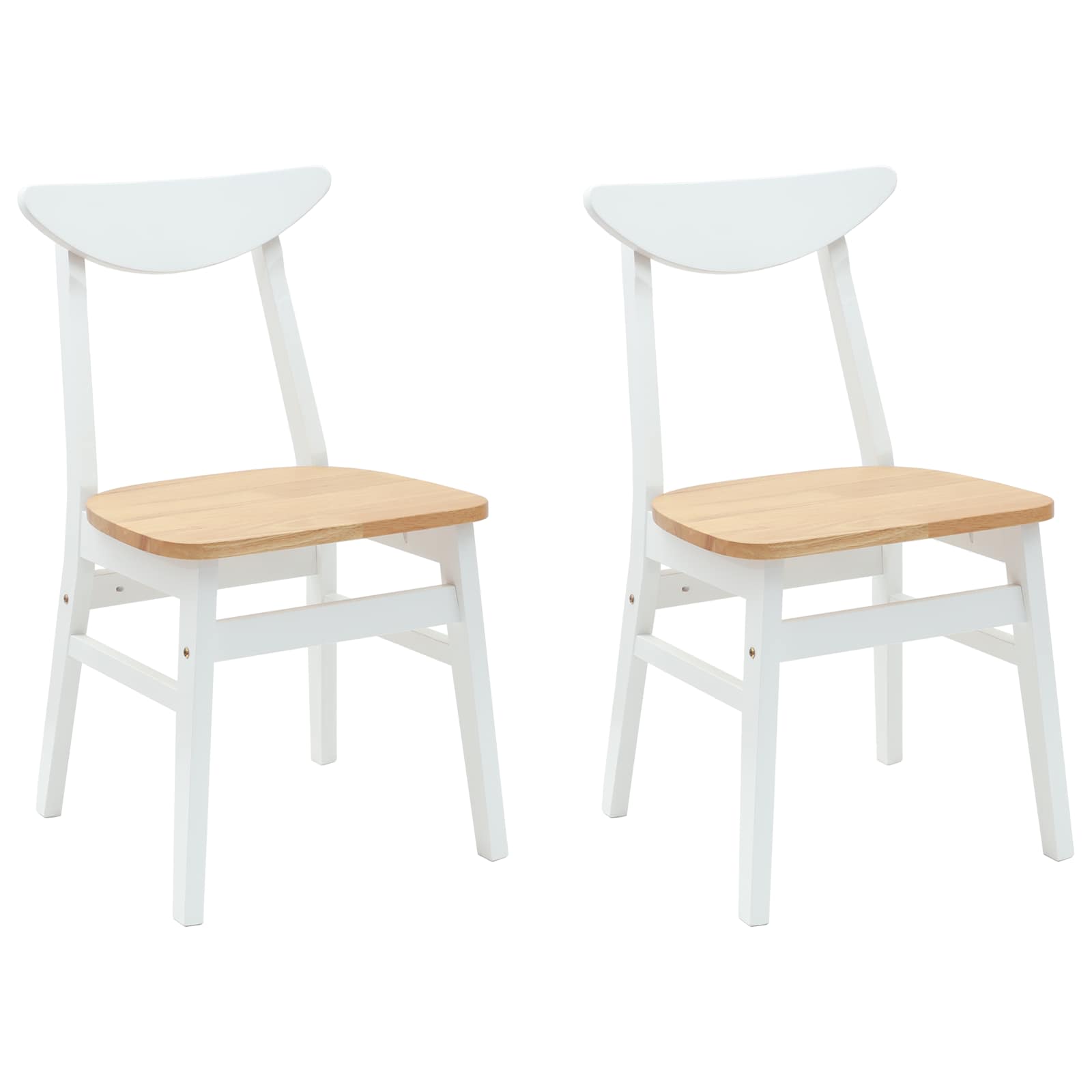 Esszimmerstühle 2 pcs Weiß 42 x 47.5 x 81 cm Massives Gummiholz