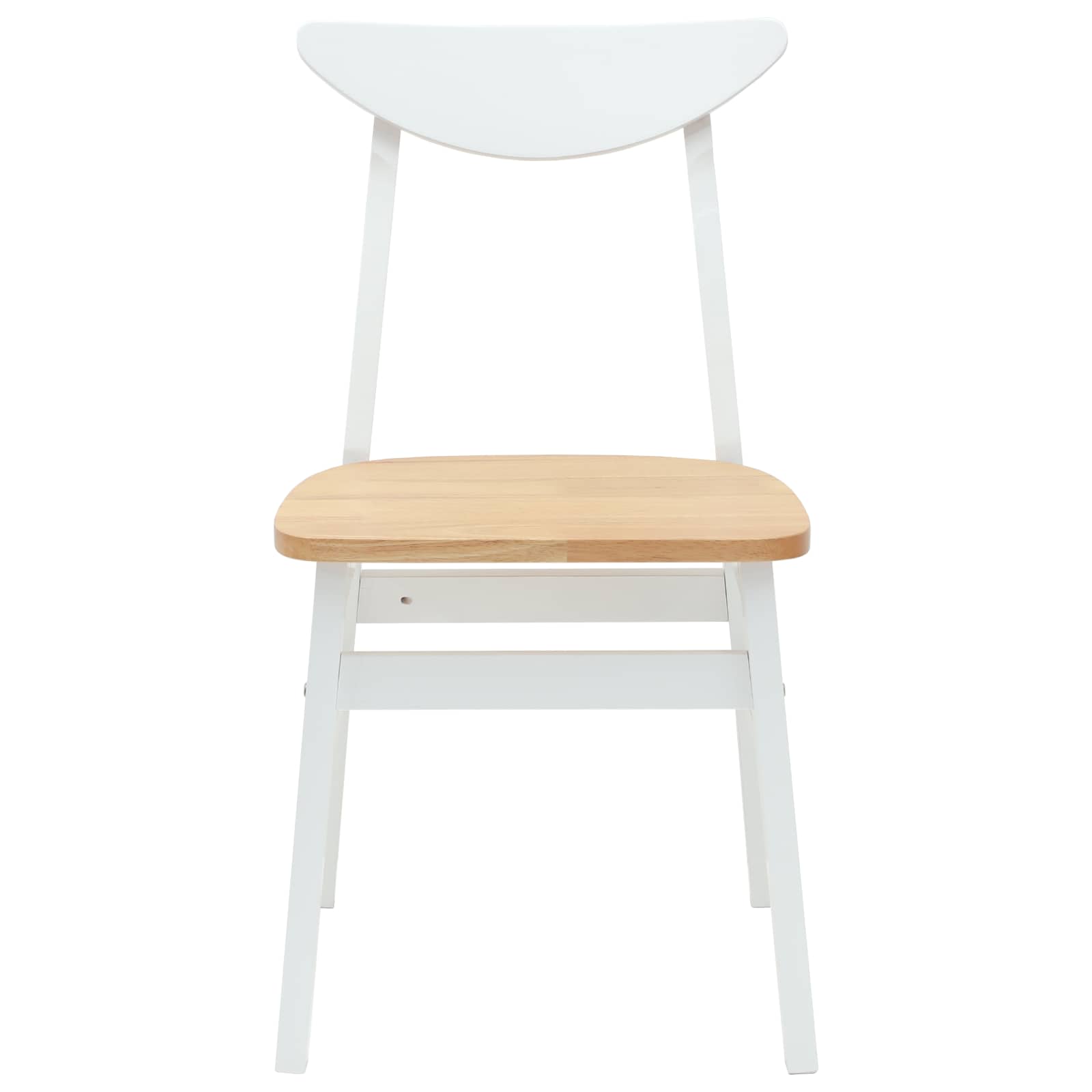Esszimmerstühle 2 pcs Weiß 42 x 47.5 x 81 cm Massives Gummiholz