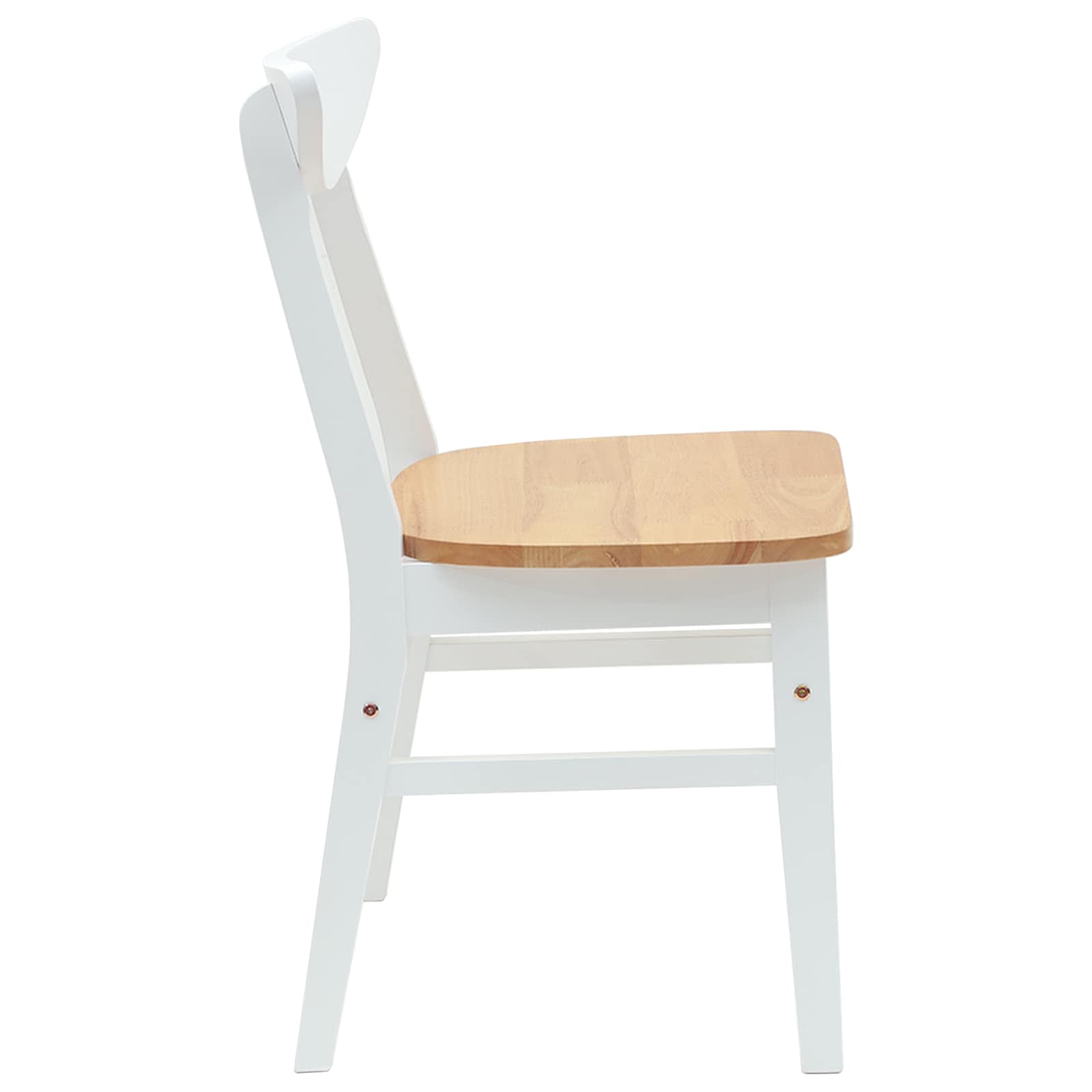 Esszimmerstühle 2 pcs Weiß 42 x 47.5 x 81 cm Massives Gummiholz
