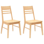 Esszimmerstühle 2 pcs Natur 43 x 54 x 89 cm Massives Gummiholz