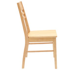 Esszimmerstühle 2 pcs Natur 43 x 54 x 89 cm Massives Gummiholz