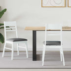 Esszimmerstühle 2 pcs Weiß 43 x 54 x 89 cm Massives Gummiholz