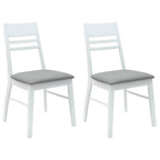 Esszimmerstühle 2 pcs Weiß 43 x 54 x 89 cm Massives Gummiholz