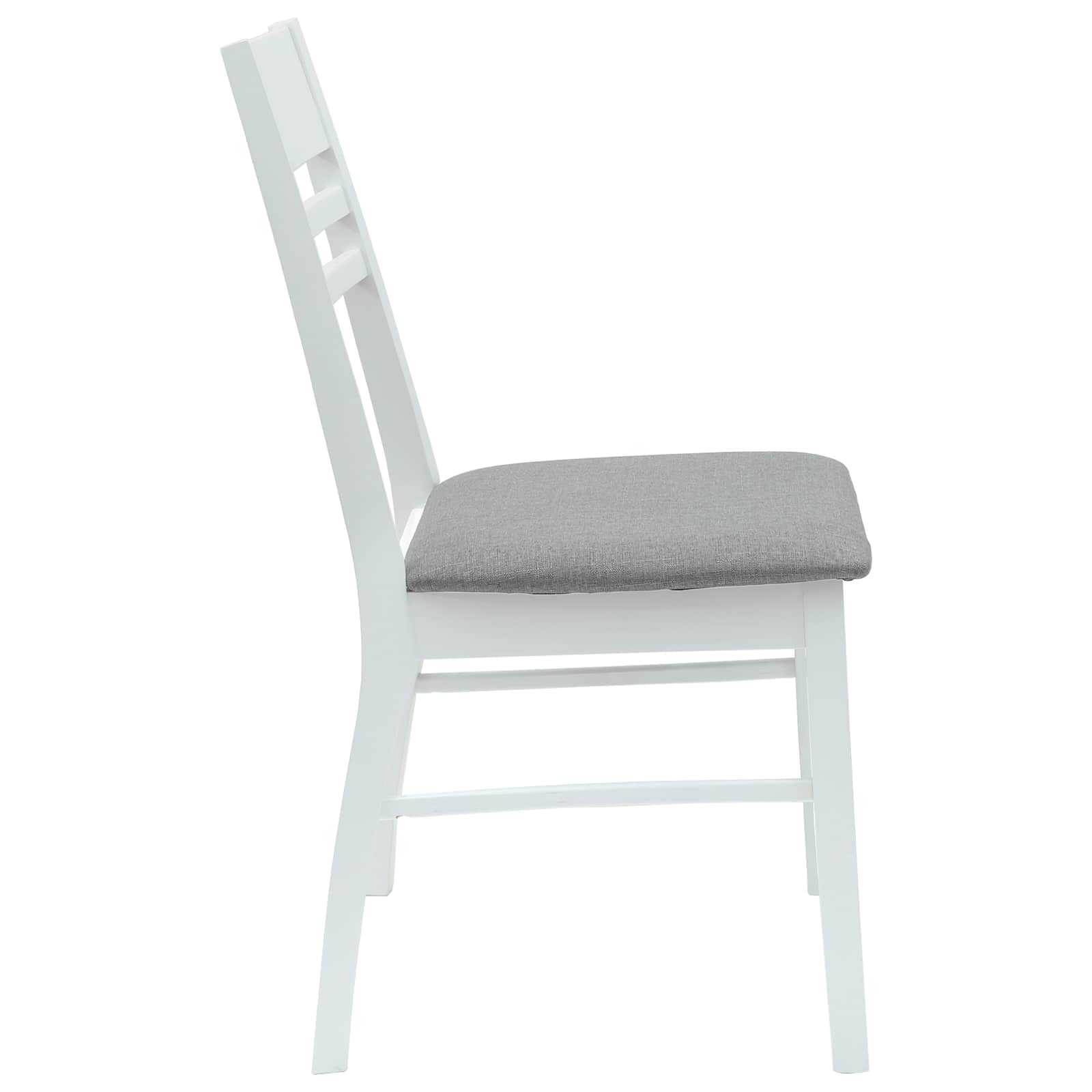Esszimmerstühle 2 pcs Weiß 43 x 54 x 89 cm Massives Gummiholz