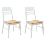 Esszimmerstühle 2 pcs Weiß 43 x 54 x 89 cm Massives Gummiholz