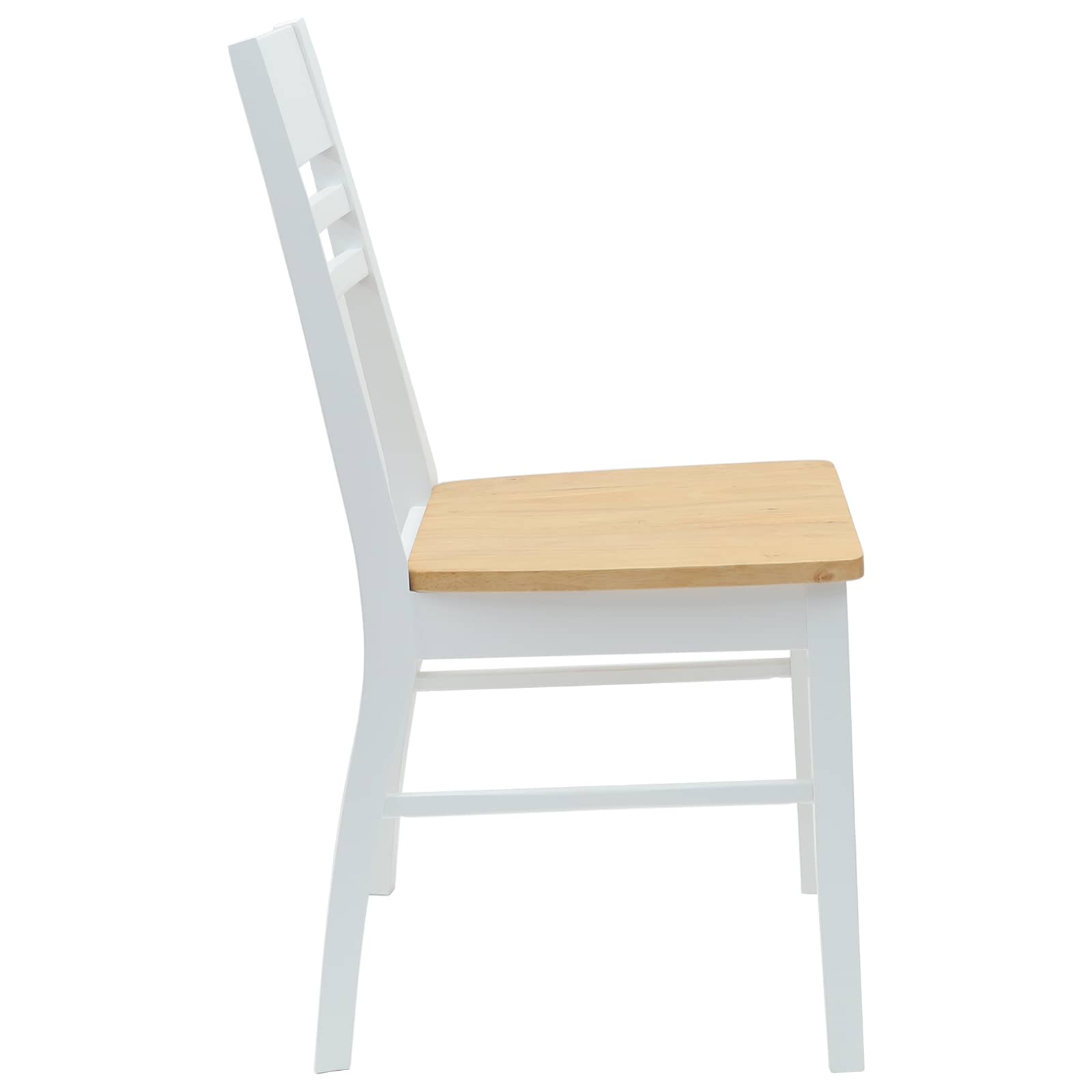 Esszimmerstühle 2 pcs Weiß 43 x 54 x 89 cm Massives Gummiholz