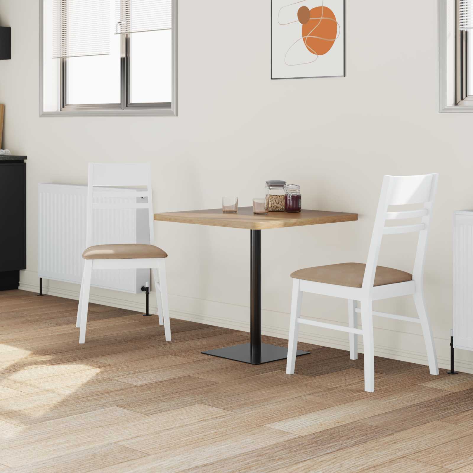 Esszimmerstühle 2 pcs Weiß 43 x 54 x 89 cm Massives Gummiholz