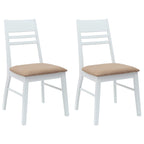 Esszimmerstühle 2 pcs Weiß 43 x 54 x 89 cm Massives Gummiholz