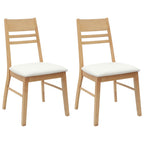 Esszimmerstühle 2 pcs Natur 43 x 54 x 89 cm Massives Gummiholz