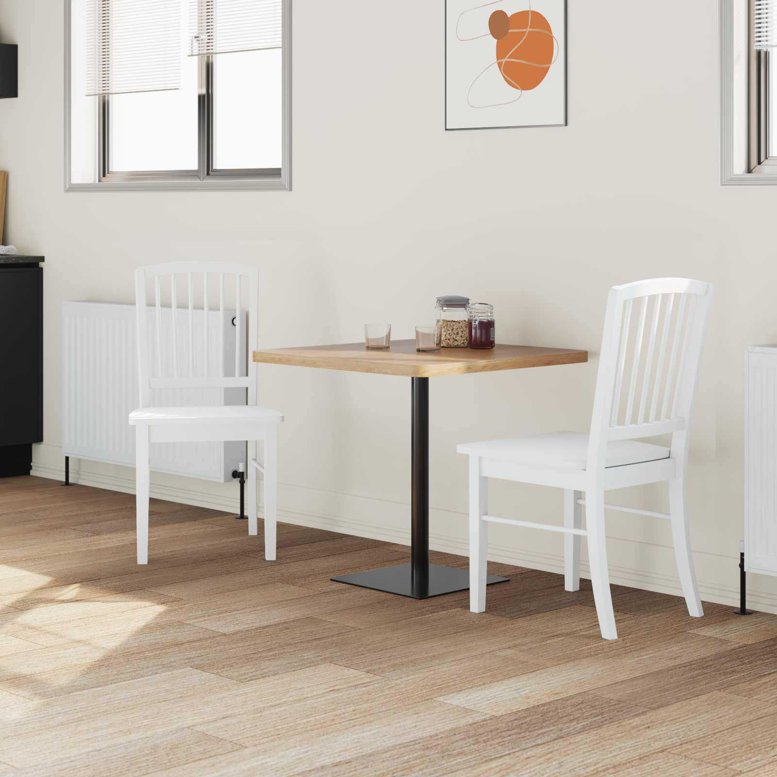 Esszimmerstühle 2 pcs Weiß 50 x 52,5 x 91 cm Massives Gummiholz