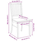 Esszimmerstühle 2 pcs Weiß 50 x 52,5 x 91 cm Massives Gummiholz