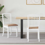 Esszimmerstühle 2 pcs Weiß 50 x 52,5 x 91 cm Massives Gummiholz
