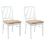 Esszimmerstühle 2 pcs Weiß 50 x 52,5 x 91 cm Massives Gummiholz