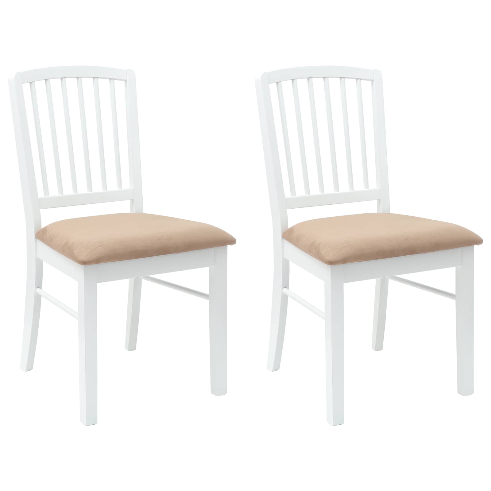 Esszimmerstühle 2 pcs Weiß 50 x 52,5 x 91 cm Massives Gummiholz