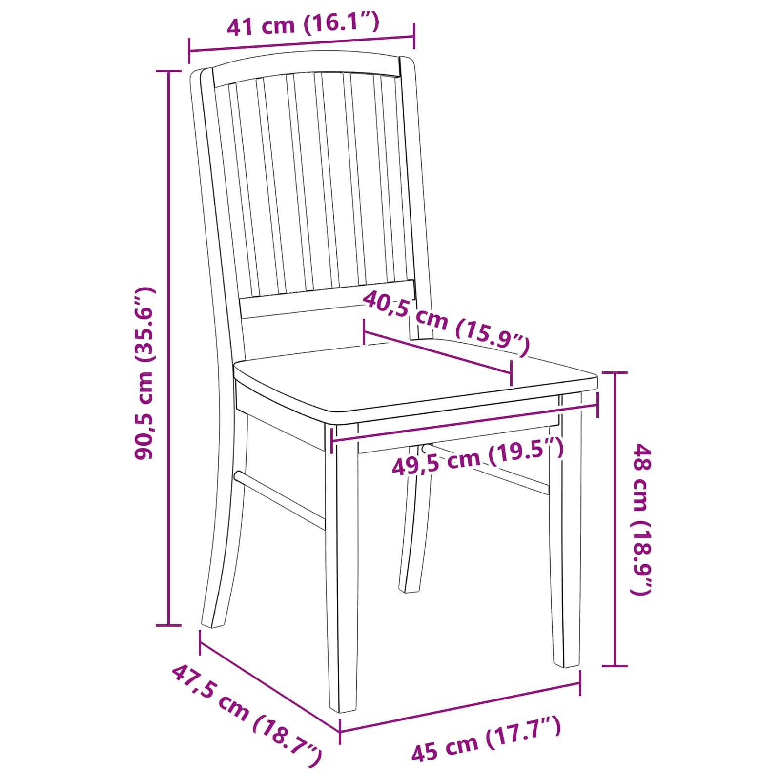 Esszimmerstühle 2 pcs Natur 50 x 52,5 x 91 cm