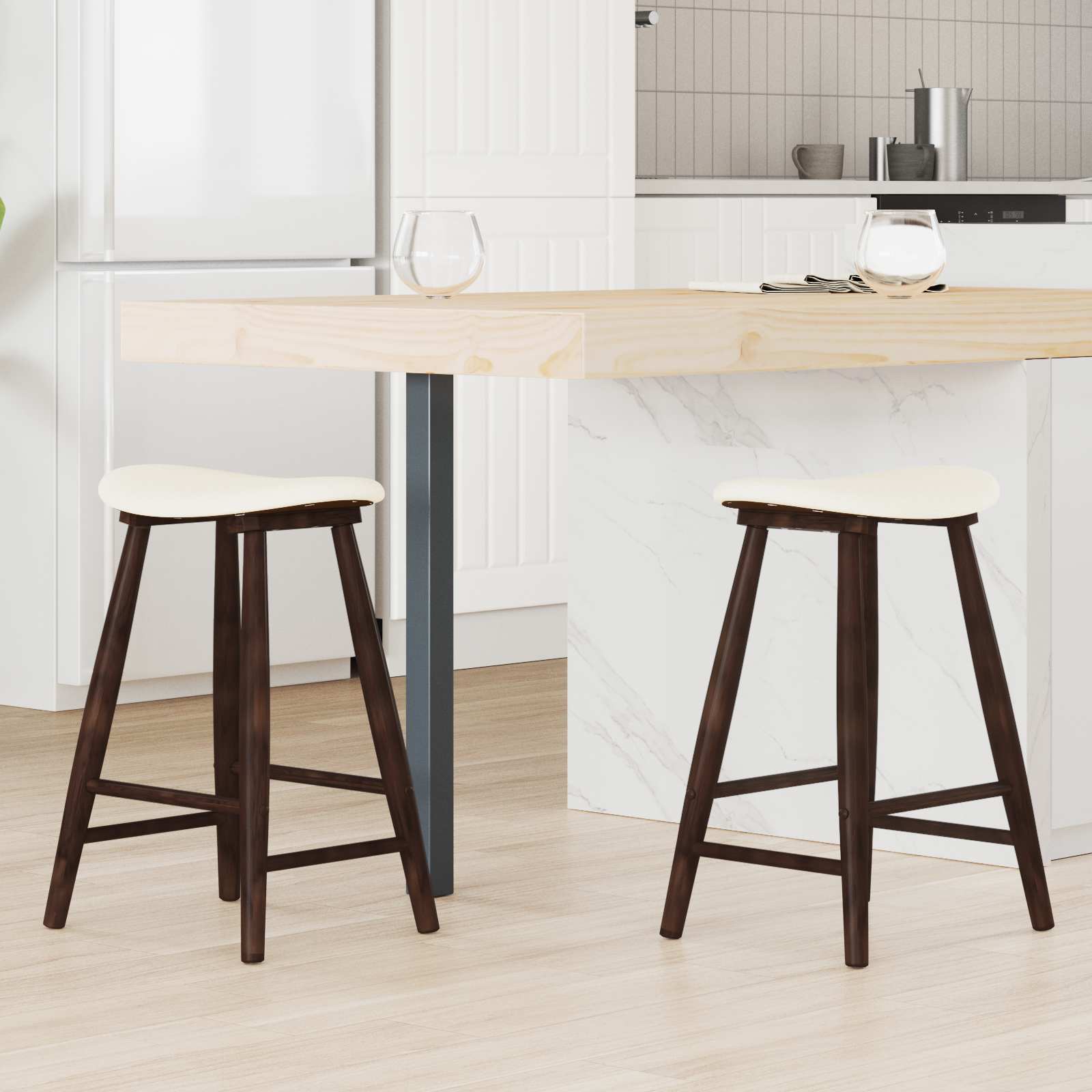 Esszimmerstühle 2 pcs Hellbraun 46 x 37 x 63 cm