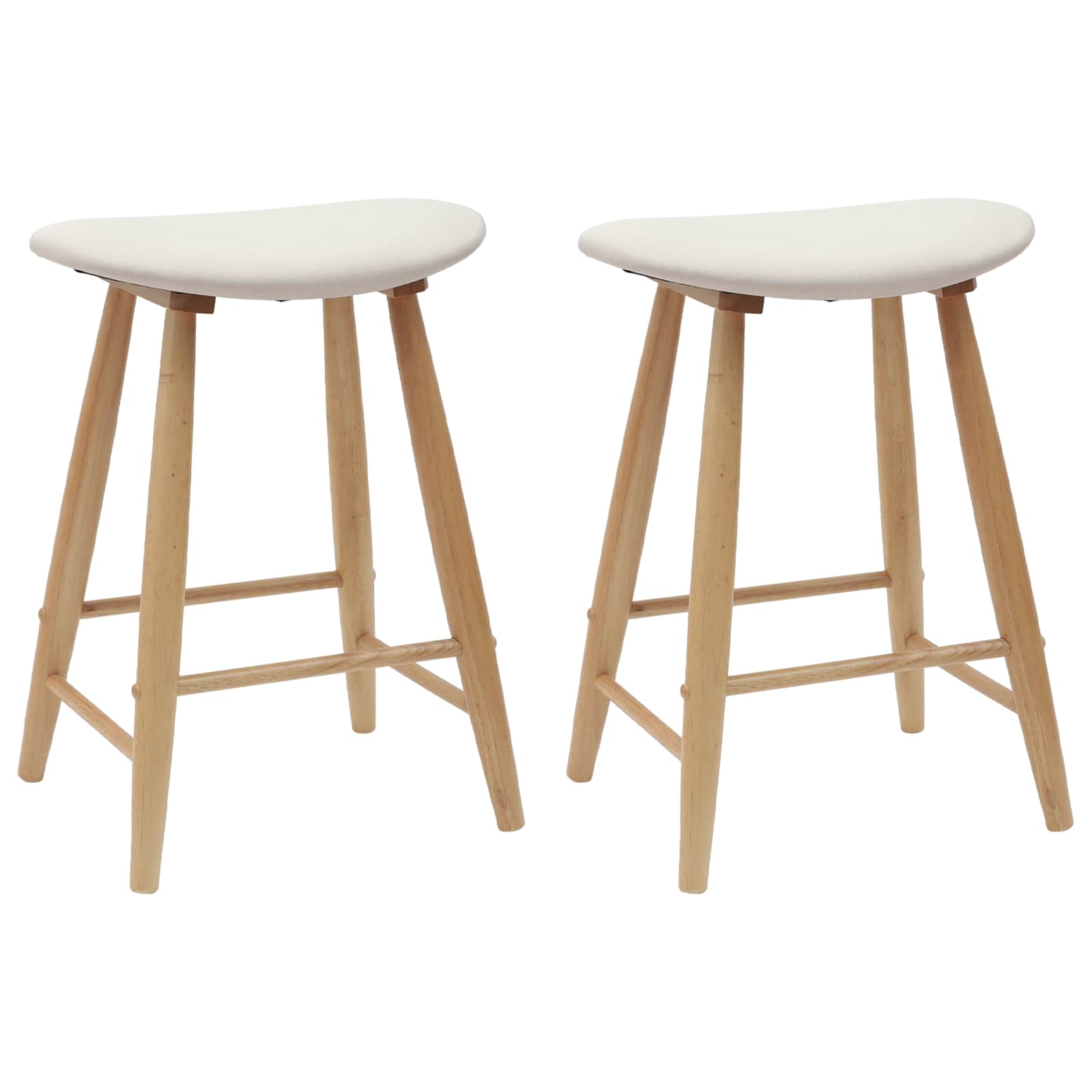 Esszimmerstühle 2 pcs Natur 46 x 37 x 63 cm Massives Gummiholz