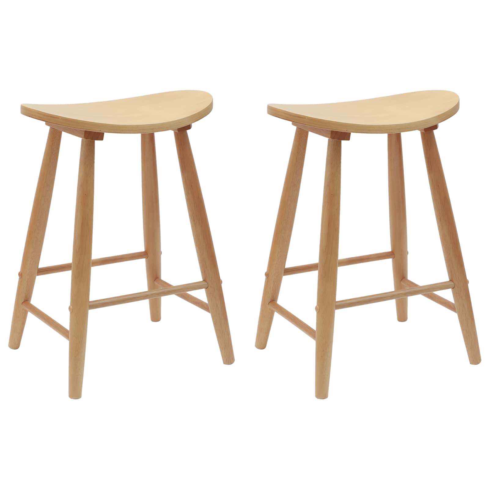 Esszimmerstühle 2 pcs Natur 46 x 37 x 63 cm Massives Gummiholz