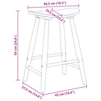 Esszimmerstühle 2 pcs Natur 46 x 37 x 63 cm Massives Gummiholz