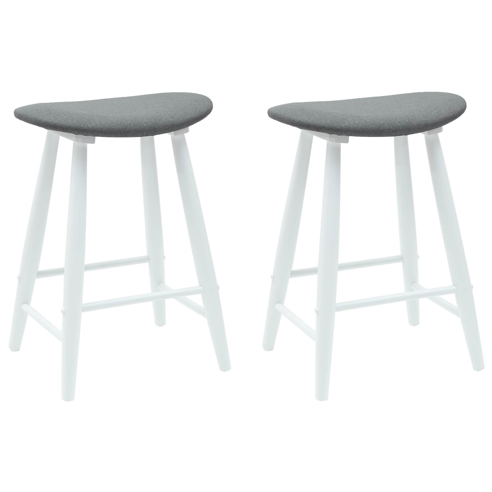 Esszimmerstühle 2 pcs Weiß 46 x 37 x 63 cm Massives Gummiholz