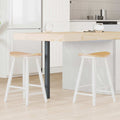 Esszimmerstühle 2 pcs Weiß 46 x 37 x 63 cm Massives Gummiholz