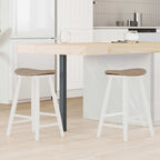 Esszimmerstühle 2 pcs Weiß 46 x 37 x 63 cm Massives Gummiholz