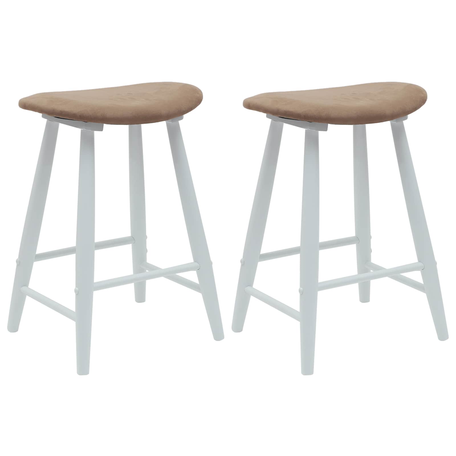 Esszimmerstühle 2 pcs Weiß 46 x 37 x 63 cm Massives Gummiholz