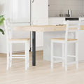Esszimmerstühle 2 pcs Massives Gummiholz Weiß