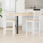 Esszimmerstühle 2 pcs Massives Gummiholz Weiß