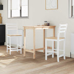 Esszimmerstühle 2 pcs Massives Gummiholz Weiß