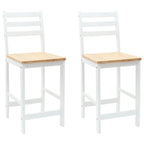 Esszimmerstühle 2 pcs Massives Gummiholz Weiß
