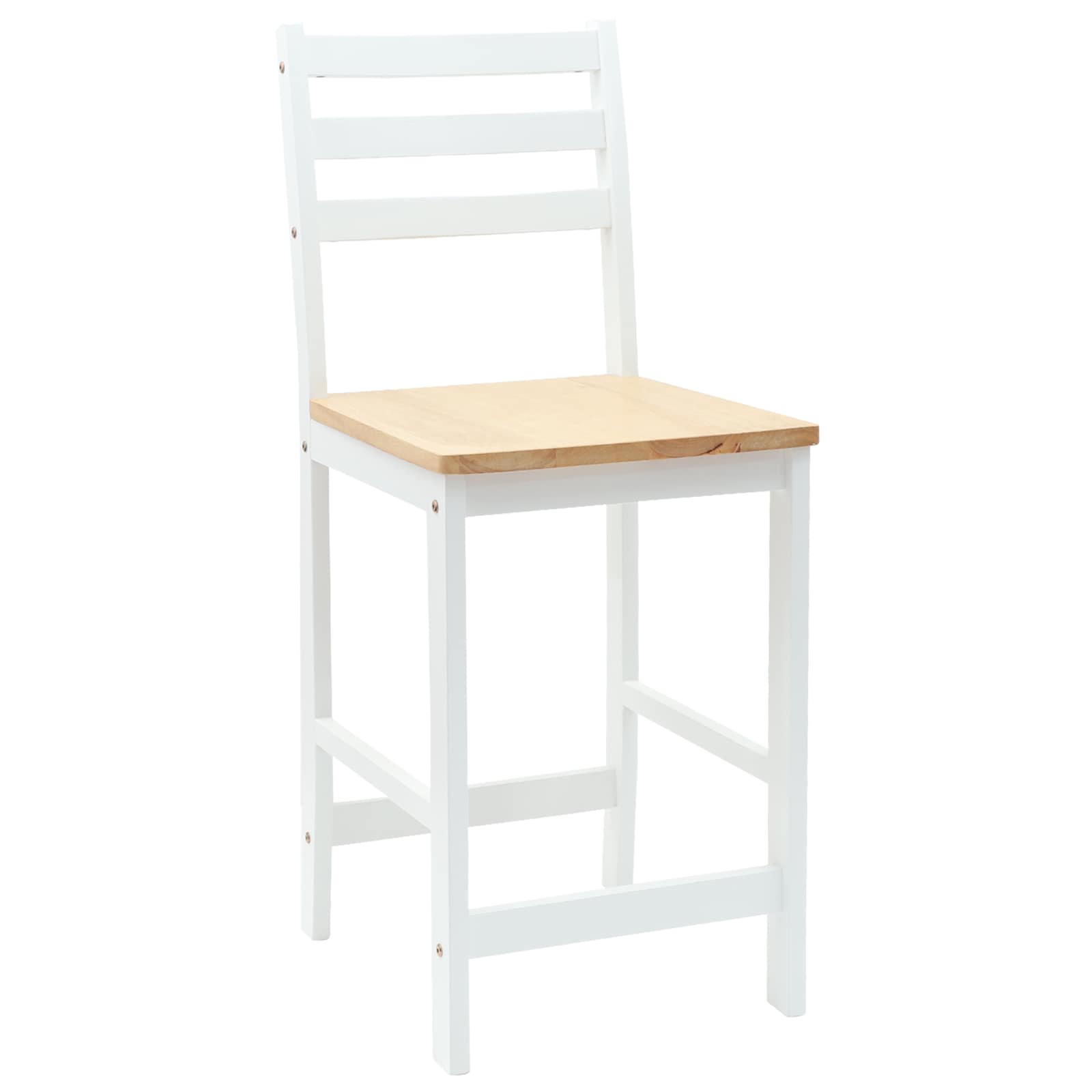 Esszimmerstühle 2 pcs Massives Gummiholz Weiß