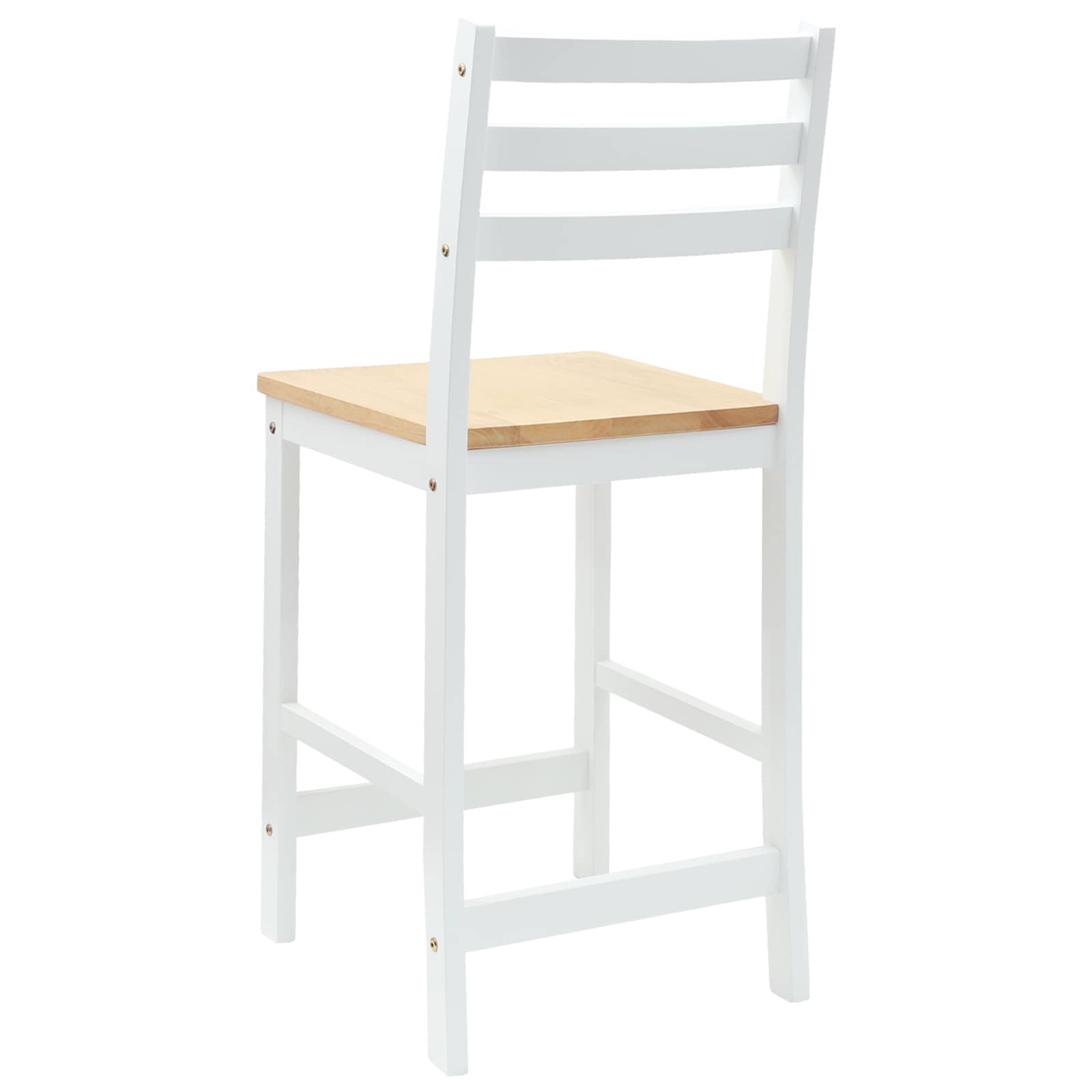 Esszimmerstühle 2 pcs Massives Gummiholz Weiß