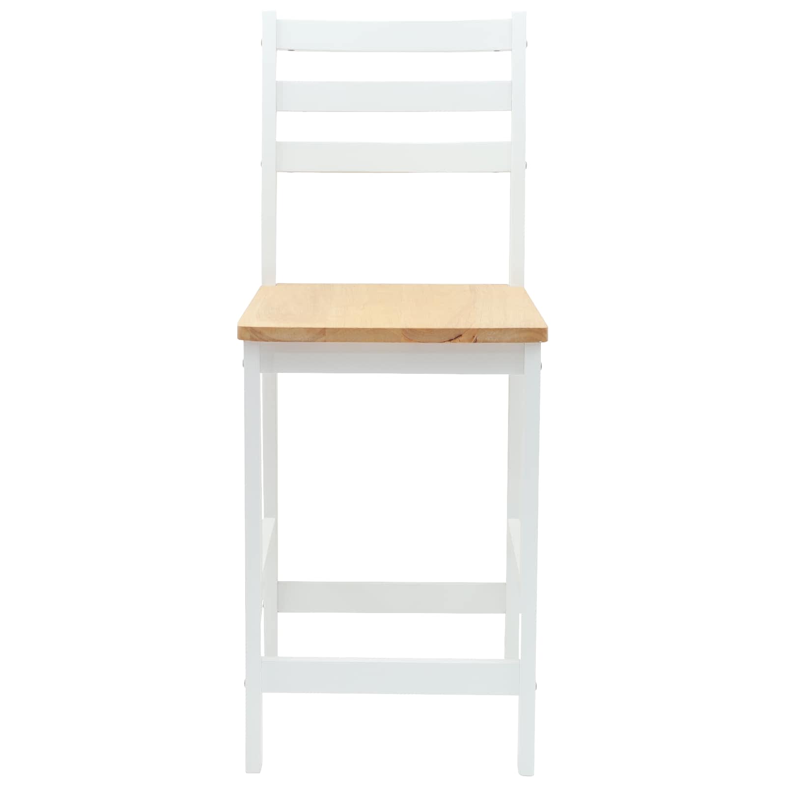 Esszimmerstühle 2 pcs Massives Gummiholz Weiß