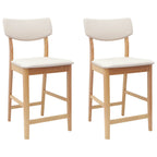 Esszimmerstühle 2 pcs Natur 48 x 49 x 95 cm Massives Gummiholz