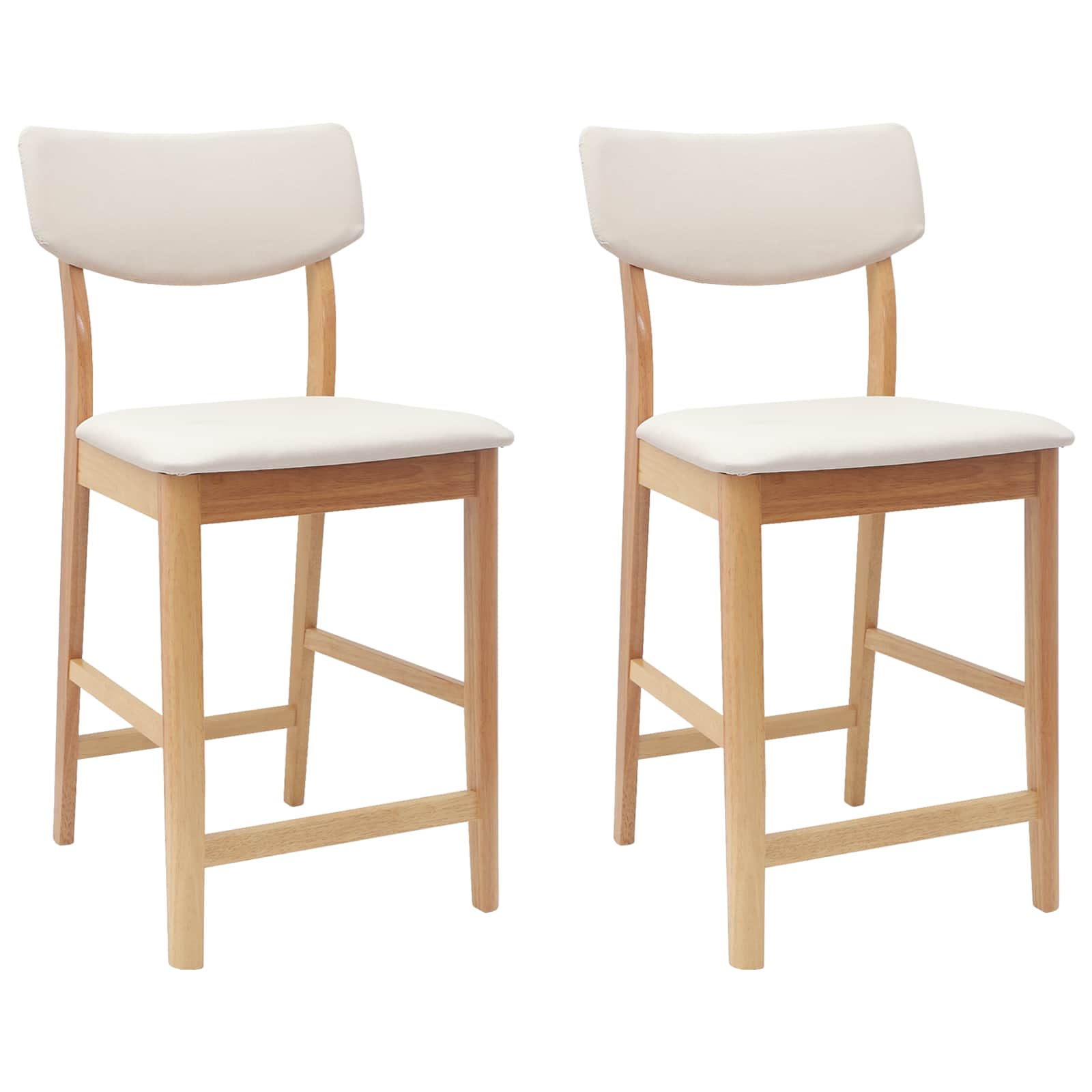 Esszimmerstühle 2 pcs Natur 48 x 49 x 95 cm Massives Gummiholz