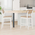 Esszimmerstühle 2 pcs Weiß 48 x 49 x 95 cm Massives Gummiholz