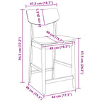 Esszimmerstühle 2 pcs Weiß 48 x 49 x 95 cm Massives Gummiholz