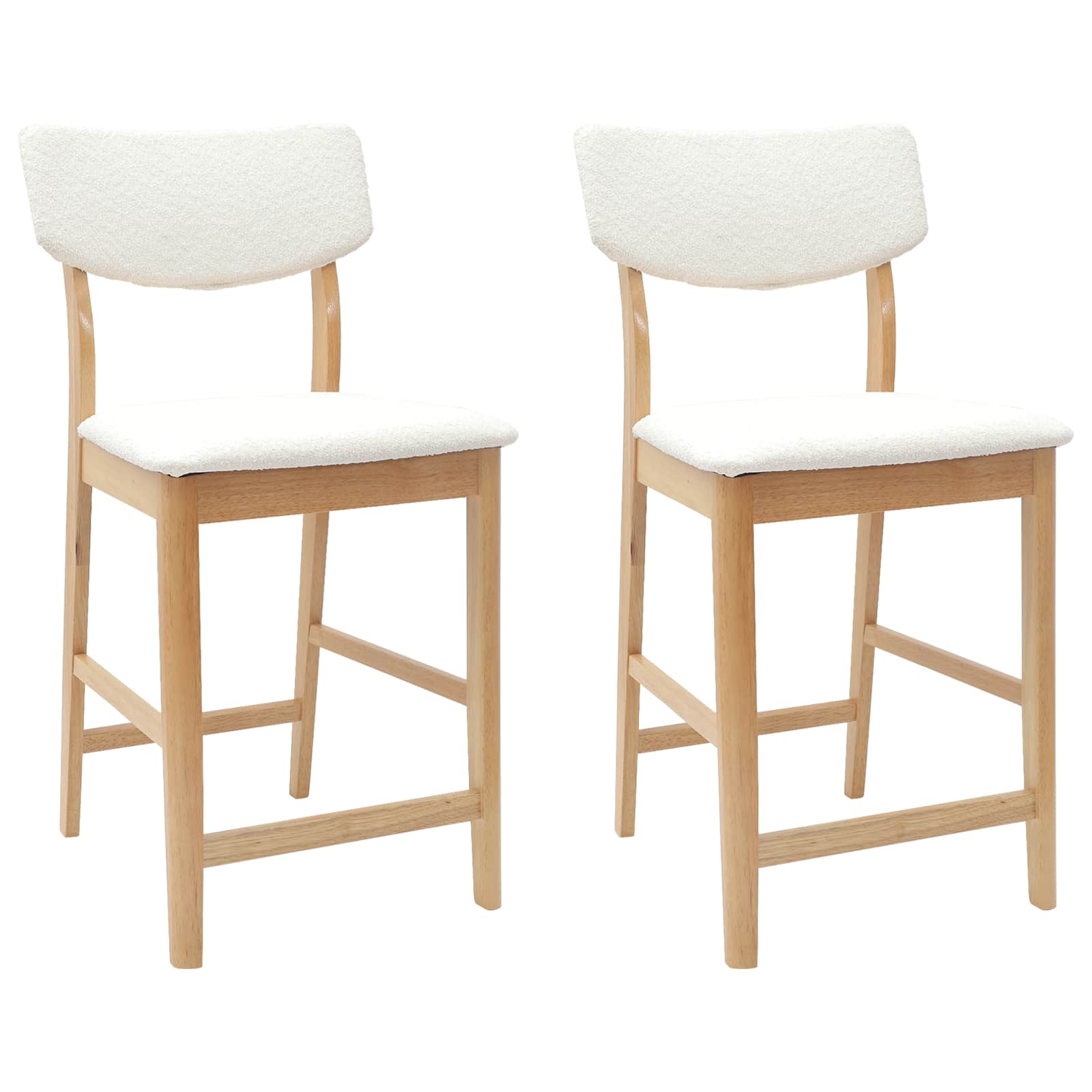 Esszimmerstühle 2 pcs Natur 48 x 49 x 95 cm Massives Gummiholz