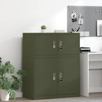 Aufbewahrungsschrank Olive Grün 90 x 40 x 40 cm Stahl